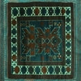 thumbnail image 1 of Ahgly Company Indoor Square Persian Turquoise Blue Traditional Area Rugs, 4' Square, 1 of 4