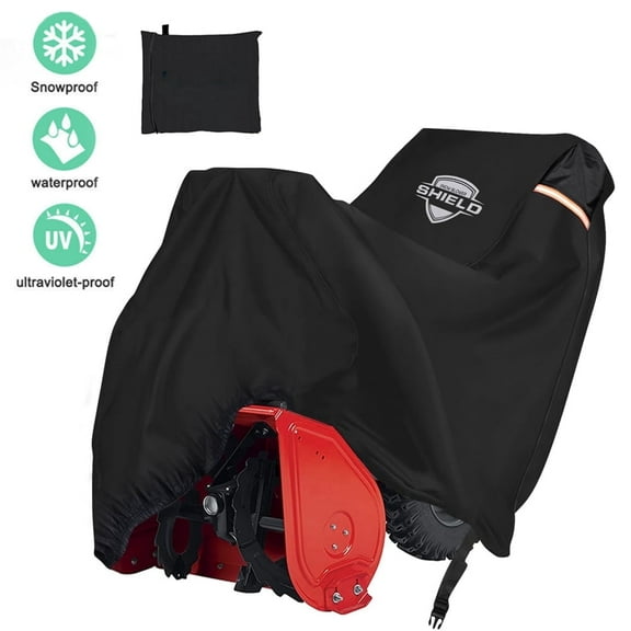 KANCOKIT Waterproof Snow Blower Cover, Heavy Duty 600D Outdoor Snow Thrower Protector Universal Fit for Most Two-Stage & Single-Stage Snow Blowers