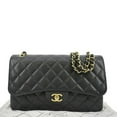 thumbnail image 3 of Pre-Owned CHANEL Classic Jumbo Double Flap Quilted Caviar Leather Crossbody Bag Black, 3 of 13