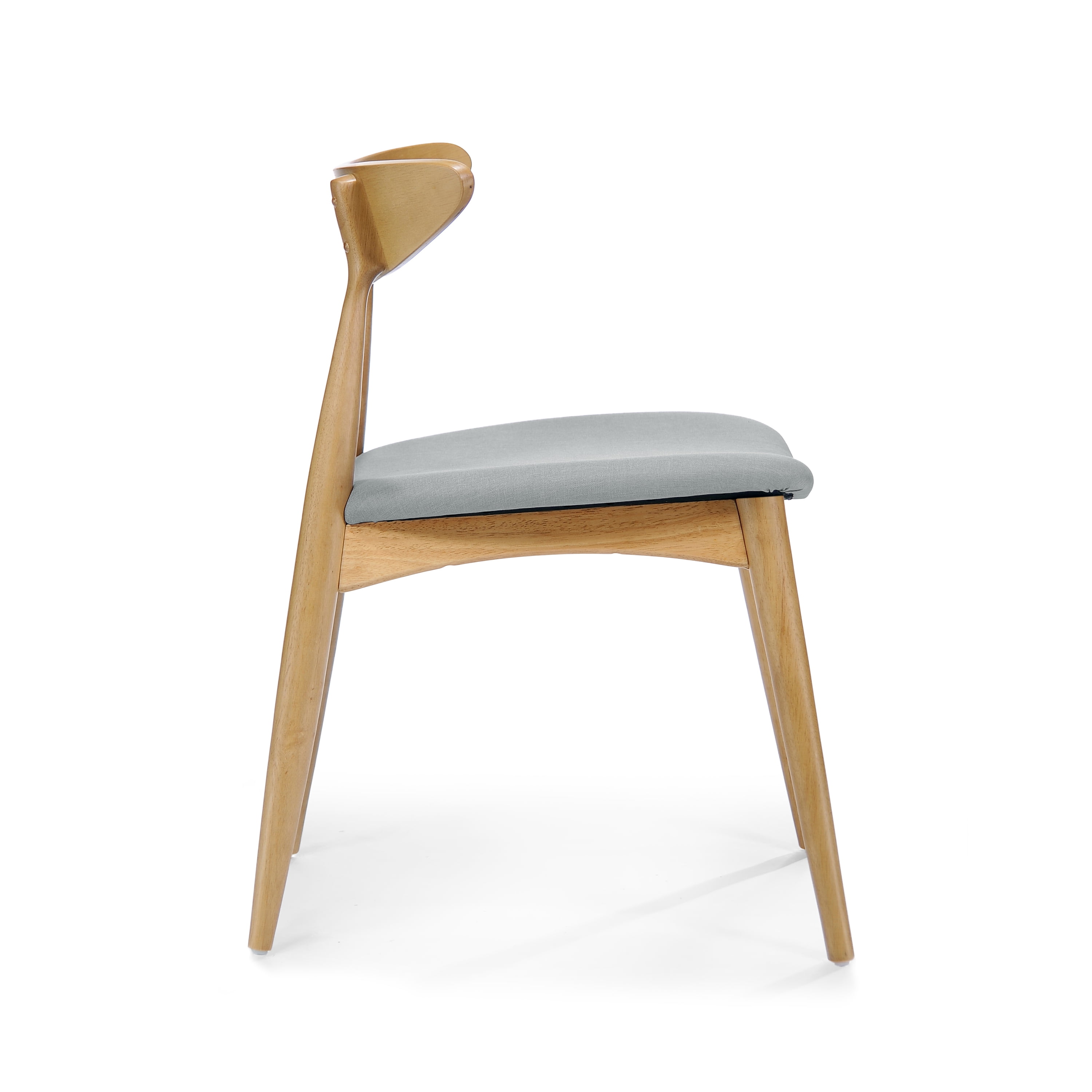 Noble House Branson Indoor Fabric Dining Chairs, Set of 2, Beige, Natural Oak