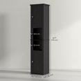 thumbnail image 3 of HOMCOM Tall Bathroom Storage Cabinet with Adjustable Shelves, Black, 3 of 10