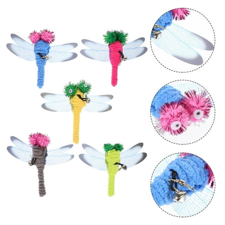 5 Pcs Durable Dragonfly Replacement for Interactive Cat Toy Wands
