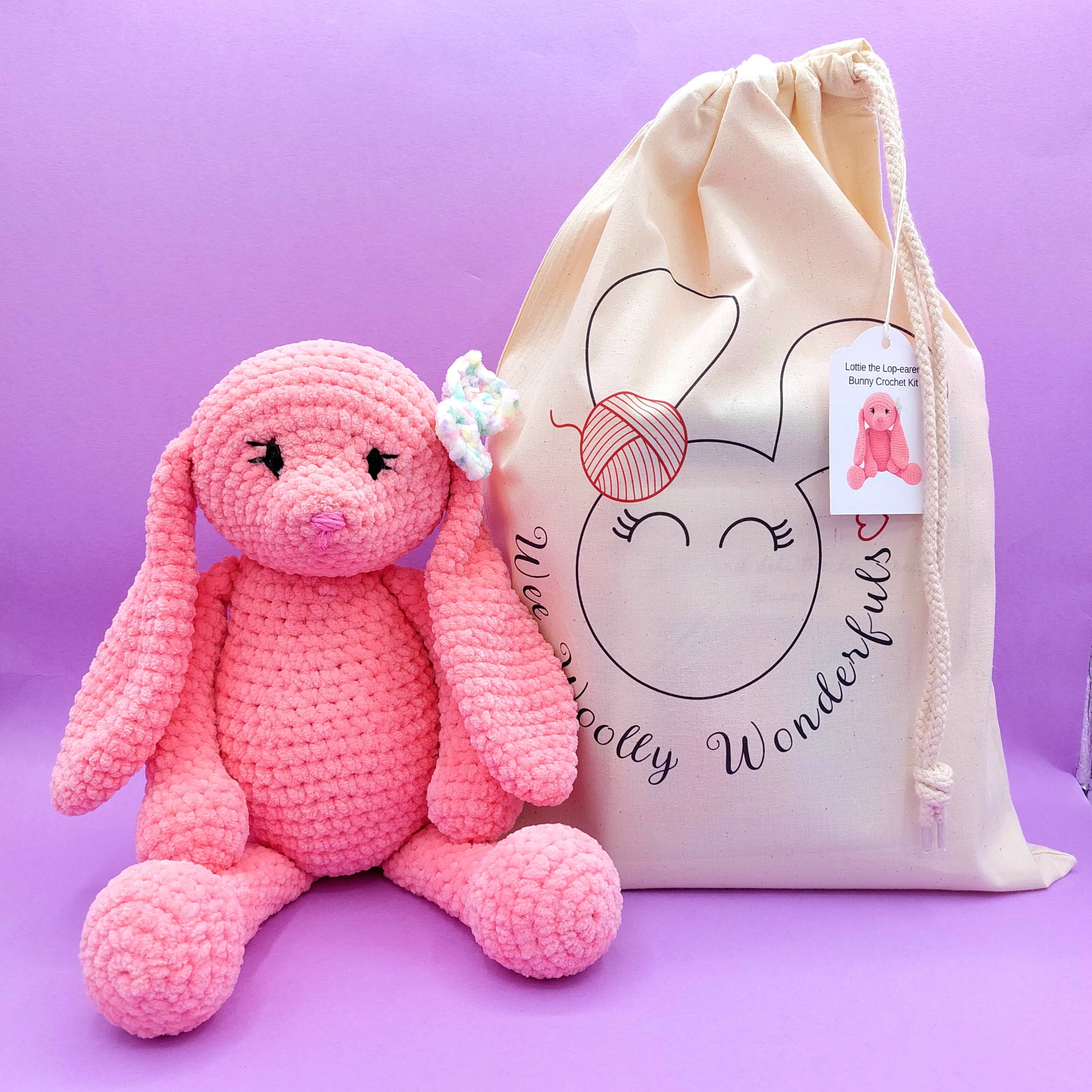 Loki and Lottie the Lop-eared Bunny Crochet Kit (Lottie the Pink Bunny)