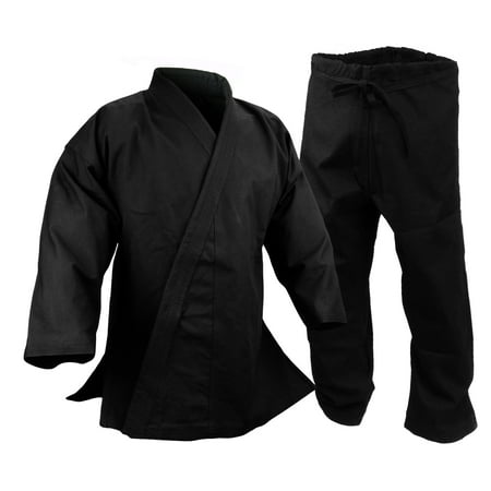 12 oz Heavyweight Cotton Karate Uniform Martial Arts Black Gi