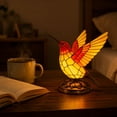 thumbnail image 3 of LED Hummingbird Table Lamp, Blue Stained Glass, 1 Pack Decorative Desktop Accent, for Bedroom Living Room Home Office Decor Accent Night Light, 3 of 6