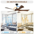 thumbnail image 4 of Ceiling Fans 52 Inch Modern Ceiling Fan With 3 Color Dimmable 5 ABS Blades Remote Control Reversible DC Motor With Led Light,Table Fans, 4 of 9