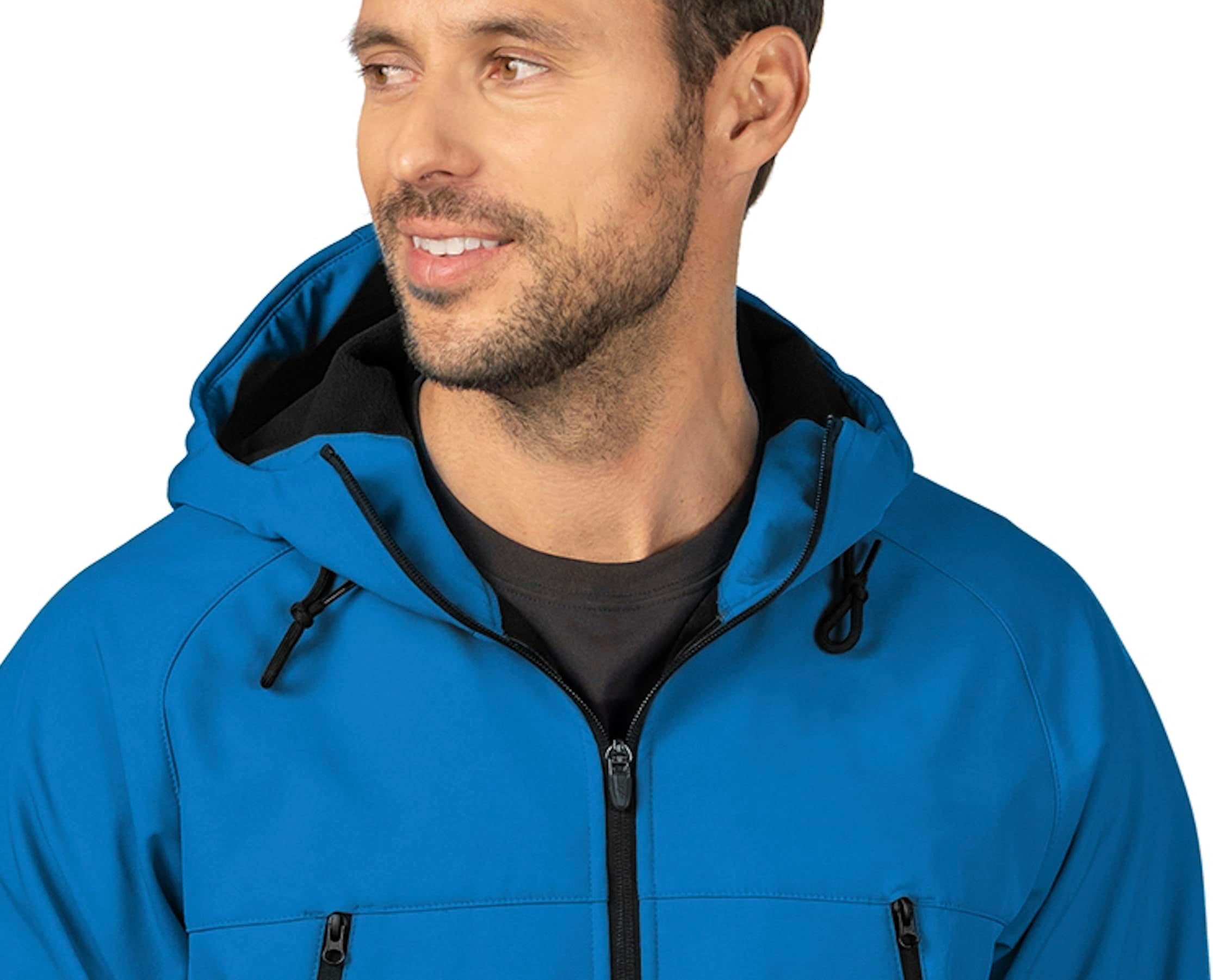 Tri Moutnain Men's Soft Shell Hooded Jacket Microfleece Lining Coat 2x 3x & 4x Only