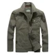 thumbnail image 5 of Chaquetas militares de carga ajustadas de alta calidad para hombre, abrigos holgados de longitud media con cuello alto y múltiples bolsillos de algodón para primavera y otoño, 5 of 5