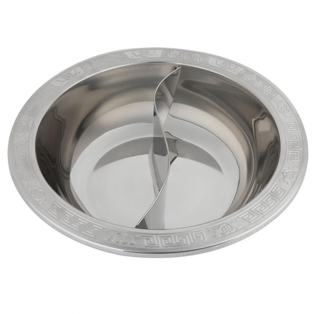 Pot with Divider- ?11inch?Stainless Steel Multifunctional Hot Pot Cooker Duck Pot Extra Thick Divided Hot Pot for Induction Cooker Cooking Pot Chinese Fondue