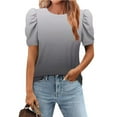 thumbnail image 2 of Womens Tops Casual Cotton Womens Tops Dressy Casual Short Sleeve Crewneck Blouses for Women Women Summer Short Sleeve Shirt Shirts for Women Plus Size, 2 of 7