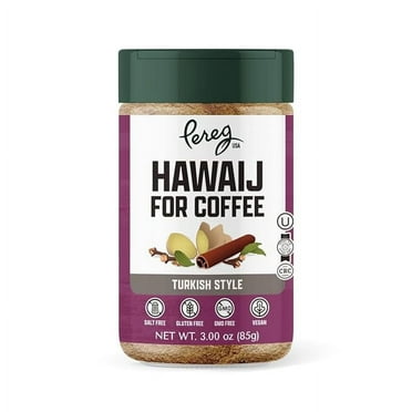 Pereg Coffee Mix | Coffee Spice Mix with Hawaij, Ginger, Cinnamon, Cloves & Cardamom | Mixed Spices for Arabian, Turkish, Coffee or Chai | Made in USA | 3 Oz