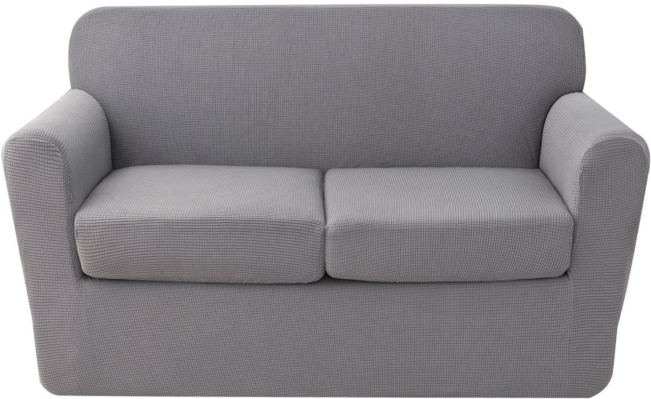 3 Pieces Loveseat Cover, Couch Covers for 2 Cushion Couch Stretch Sofa