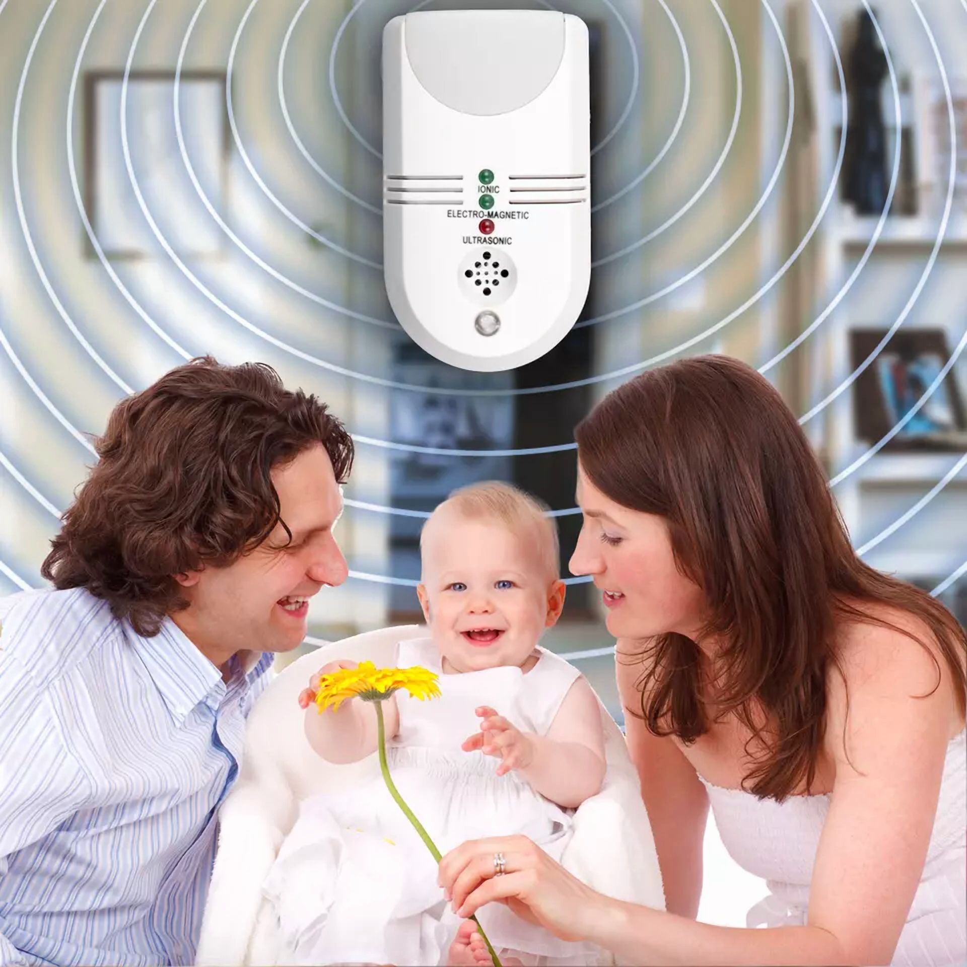CRESTIN- Apexan Total Protection Indoor Pest Repeller, Ultrasonic +Electromagnetic +Ionic