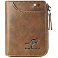 thumbnail image 1 of Kangaroo Wallet Men's RFID Blocking PU Leather Wallet with Zipper Multi Business Credit Card Holder Purse High Quality, 1 of 5