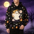 thumbnail image 2 of Hoodie Pumpkin Ghost Sweatshirts Halloween Hooded Sweatshirts Mens Novelty Halloween Print Long Sleeve Shirts Black7 S, 2 of 5