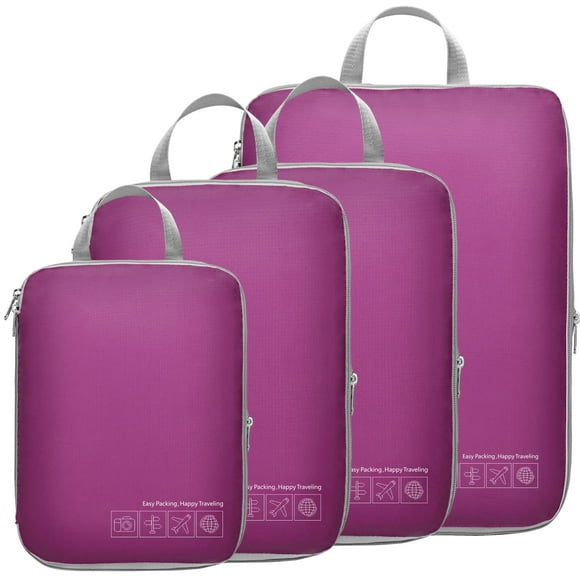 Cubos de embalaje de compresión Cambond, paquete de 4 bolsas de viaje, color morado