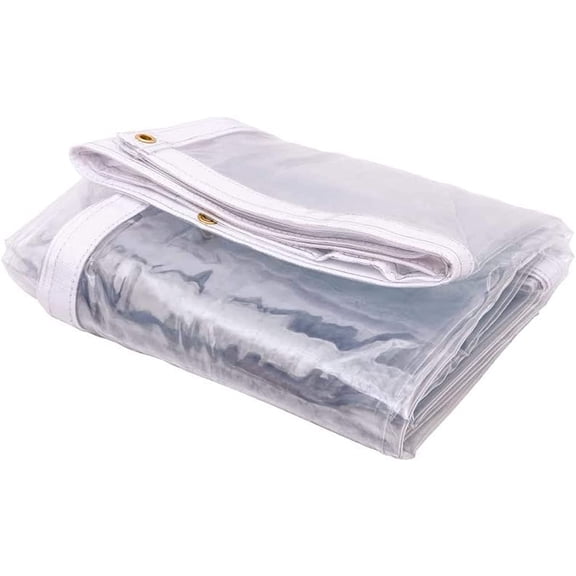 Tarps Now Marine Grade Clear Vinyl Tarp, (10' x 12') with Brass Grommets - Waterproof Heavy Duty Tarp Canopy Sheet Cover Multi Purpose Tarpaulin for Indoor and Outdoor - 27 oz and 30 Mil