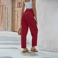 thumbnail image 7 of AherBiu Business Casual Pants for Women Drawstring High Waisted Straight Leg Casual Work Trousers, 7 of 7