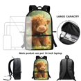 thumbnail image 4 of Jeiento Highland Cow Backpack Set for Girls Elementary School Backpack with Lunch Box Pencil Case 3Pcs Kids Bookbags for 3rd Grade Boys Watercolor Book Bag Back to School Gifts Green, 4 of 7