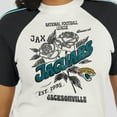 thumbnail image 6 of Women's WEAR by Erin Andrews White Jacksonville Jaguars Sleeve Stripe Distressed Raglan T-Shirt, 6 of 6