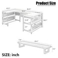 thumbnail image 5 of Ocuuziisu U-shaped Desk with Shelve and LED lights, Brown, 5 of 9