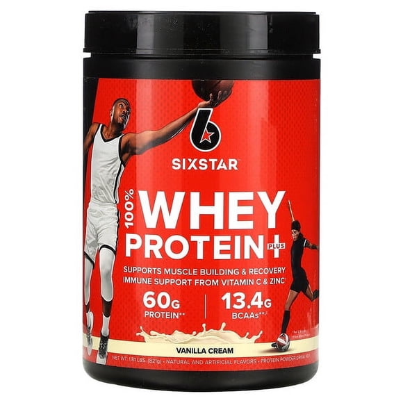 SIXSTAR, 100% Whey Protein Plus, Vanilla Cream, 1.81 lbs (821 g)