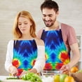 thumbnail image 3 of Colorful Tie Dye Flowe Apron-Garden Aprons for Women with Pockets-Cotton Linen Waterproof Kitchen Cooking Gardening Aprons Adjustable for Kitchen,Cooking,BBQ and Salon 33x27 Inch, 3 of 7