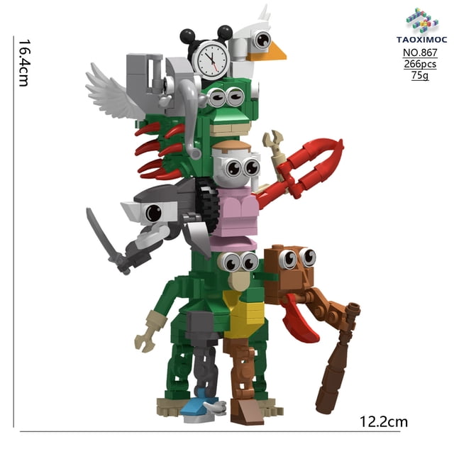 Conjunto de ladrillos Fusion Monster Tralalero – Juguete de construcción creativo con figuras Larlla Boneca Ambalam para niños, fans y colecciones de exhibición