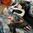 thumbnail image 4 of Castle Fairy Flying Eagle Bedding Comforter Set 7pcs for Kids Teens,Abstract Vintage US Flag Queen Bedding Sets Super Cozy,Smooky Mountain Queen Sheet Sets,Breathable Home Decor,Reversible, 4 of 8