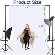 5x7ft Solid Pure White Photography Backdrop for Studio and Headshots