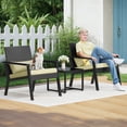 thumbnail image 3 of Outdoor Leisure Wicker Furnishing Pack Equipped with Clear Glass Table for Courtyard, Balcony and Entry Porch, Gray, 3 of 9