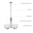 thumbnail image 5 of Design House Torino Chandelier in Satin Nickel, 5-Light, 5 of 12