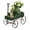 Green, variant on Wooden Wagon Planter Cart with Metal Wheels, Rustic Fir Wood Garden Plant Bed with Handle, Decorative Flower Box for Patio, Yard, Balcony, Backyard, Porch, Lawn, Indoor Outdoor Plant Display Blue