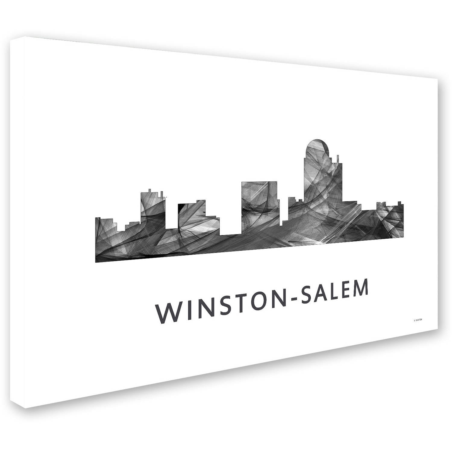 Trademark Fine Art 'Winston-Salem NC Skyline WB-BW' Canvas Art by Marlene Watson