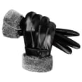 thumbnail image 2 of Guantes de invierno PU Cuero Pantalla táctil de Escritura Invierno Impermeable Térmico Forrado Suave Guantes a prueba muñeca de felpa Soledad guantes de invierno para hombre, 2 of 8