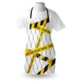 thumbnail image 3 of Police Apron Police Line Do Not Pass Crime Scene Investigation Bands on a Wire Cloth Prinit, Unisex Kitchen Bib Apron with Adjustable Neck for Cooking Baking Gardening, Yellow and Black, by Ambesonne, 3 of 3