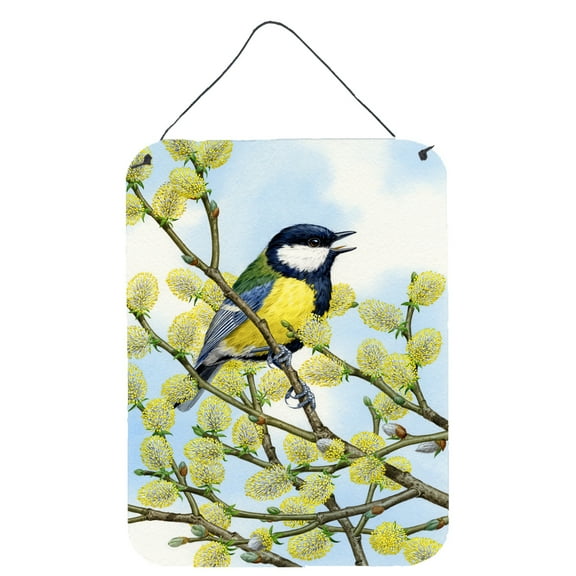 Eurasian Blue Tit on a branch Wall or Door Hanging Prints