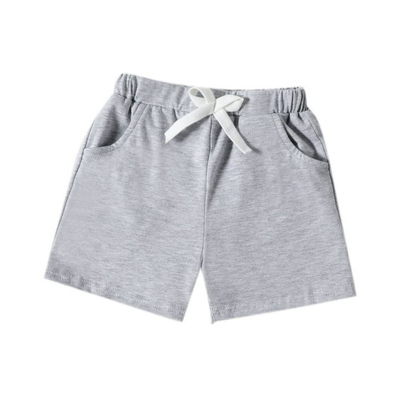 Xudanell Drawstring Shorts for Boy Solid Color Lace Up Sports Shorts Boys Adjustable Waist Stretch Short