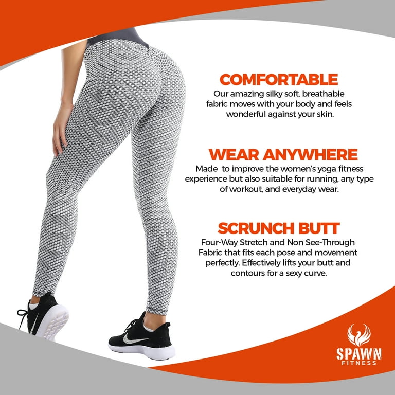 Spawn Fitness Yoga Pants TikTok Leggings for Women Scrunch Butt Lift Gray  Small 