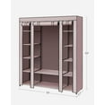thumbnail image 5 of 59" Closet Wardrobe Portable Closet Storage Organizer Clothing Rack Shelf with Non-Woven Fabric Cover for Bedroom Dusty Pink, 5 of 7