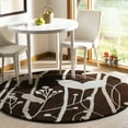 thumbnail image 2 of SAFAVIEH Soho Jordan Floral Wool Area Rug, Dark Brown/Multi, 6' x 6' Round, 2 of 9