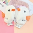 thumbnail image 3 of Dyfzdhu Children Winter Outdoor Cycling Gloves Warm Cartoon Soft Cute Duckling Gloves Neck Mittens White, 3 of 3
