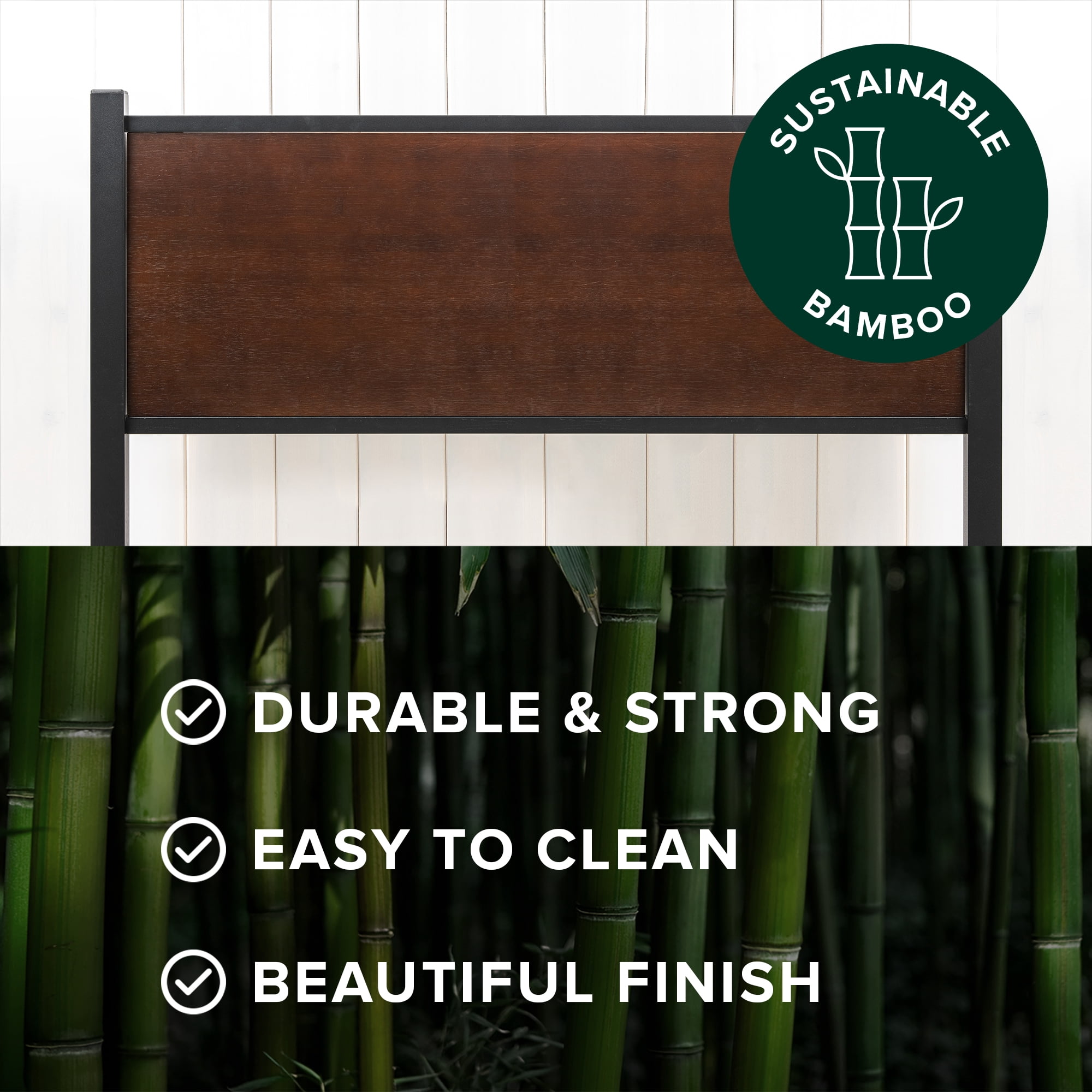 Zinus Tucker 35" Bamboo and Metal Platform Bed Frame, Full