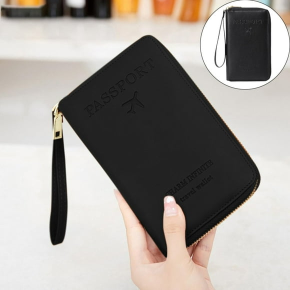 Summer Simple Plain Passport Cases Back To School Charm Infinite Travel Wallet Multi Functional Zipper Travel Card Holder RFID Blocking Card Holder