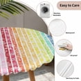 thumbnail image 6 of Dandelion Fitted Tablecloth with Elastic Edged, Round Table Cloth for Dining Table, Rainbow Stripes Modern Minimalist Flowers Waterproof Oil Proof Table Cover for Indoor Outdoor 55"-60", 6 of 8