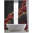thumbnail image 6 of Sheer Curtains 96 Inches Long, Red Marble Light Filtering Window Curtains for Living Room/Bedroom, Gold Abstract Vintage Modern Ombre Art Rod Pocket Voile Sheer Curtain Drapes, 52"W x 96"L, 2 Panels, 6 of 8
