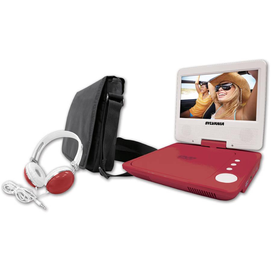 Sylvania 7" Swivel Screen Portable DVD Player Red