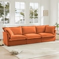 thumbnail image 4 of UXENAFANA Oversized Chenille Loveseat Sofa, 120'' Chenille Couch, Modern Comfy Deep Seat Sofa for Living Room Bedroom Office Apartment,DIY Combination,Orange, 4 of 5
