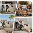 thumbnail image 5 of White Retro Rooster Outdoor Waterproof Pillow Covers, Spring Floral Pastoral Rooster Decorative Rectangle Throw Pillowcase Sofa Cushion Sham for Patio/Couch/Chair, 20"x12" 2 Pack, 5 of 8