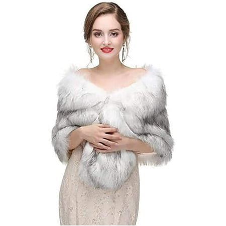 faux fur shawls for bridesmaids
